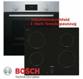 Produktbild: BOSCH Induktions Herd-Set Bosch Autark Einbau Backofen Silber und Kochfeld, Teleskopauszug NEU, mit 1-fach-Teleskopauszug