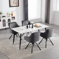 Produktbild: WOLTU Esszimmerstuhl drehbar 1er Set, Samt Sessel Wohnzimmer, Metallbeine, dunkelgrau