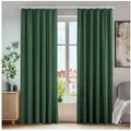 Produktbild: Deconovo Verdunkelungsvorhang Gardinen mit Kräuselband Vorhänge Wohnzimmer Kälterschutz 2er Set, Vorhang blickdicht Lärmschutz Thermovorhang gegen Kälte pflegeleicht grün 140 cm x 175 cm