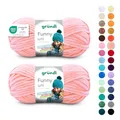 Produktbild: Gründl Wolle Funny uni - weiche Chenille Wolle zum Häkeln - Kuschelig und hautfreundlich - 100% Polyester - 2 Knäuel 100 g / 120 m - Nadelstärke 5-6, Aprikose
