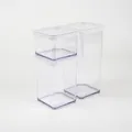 Produktbild: Rotho Loft 3er-Set Vorratsdosen verschiedene Größen, lebensmittelechter Kunststoff (PP) BPA-frei, transparent/weiss, (21.2 x 11.4 x 23.5 cm)