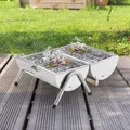 Produktbild: Picknick Grill - Edelstahl - Grillhöhe ca. 17cm - inkl. zwei Kohleroste