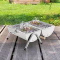Produktbild: Haushalt International Holzkohlegrill Picknick Grill aus Edelstahl Maße: ca. 50 x 30 x 36,8cm