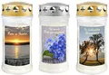 Produktbild: Grabkerze - Grablicht - Motivkerze - Gedenkkerze - 3 er Set Dauerbrenner 70-90 Std.