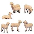 Produktbild: Geschenkestadl Tierfigur 6 süße Schafe im Set, Schafherde, verschiedene Größen 7 cm x 6 cm