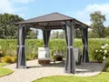 Produktbild: TOOLPORT 3x3 m Hardtop-Gartenpavillon, inkl. 4 Seitenteile, Grey - (300219)