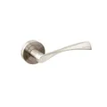Produktbild: Emuca - Türgriffe für Innenttüren, Türgriff-Set mit Rosetten für Zimmertüren D.50 mm, Aluminium, satiniertes Nickel.