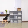 Produktbild: Garderobenschrank Steckregal Bücherregal Lagerregal mit Tür DIY Schwarz SR0055sz