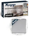 Produktbild: Kopp ATHENIS Universalschalter in Stahlfarben - Lichtschalter-Unterputz mit 10AX Schaltvermögen - Hochwertiger IP20 Schalter ohne Rahmen - Moderner Wechselschalter-Unterputz 250V~