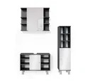 Produktbild: Vicco Badmöbel-Set Fynn, Anthrazit/Weiß, 3 Teile, mit Midischrank Tür groß, (3-er Set, 3-St., 3-er Set)