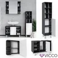 Produktbild: Badmöbel Spiegelschrank Waschbeckenunterschrank Hochschrank Bad Set Fynn Vicco