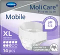 Produktbild: MoliCare Premium Mobile Einweghose: Diskrete Anwendung bei Inkontinenz für Frauen und Männer; 8 Tropfen, Gr. XL (130-170 cm Hüftumfang), 14 Stück