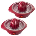 Produktbild: Westmark 2 Zitronen-/Zitruspressen mit Behälter, Durchmesser: 18,7 cm, Fassungsvermögen: 350 ml, Kunststoff, Limetta, Rot, 309122ER