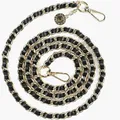 Produktbild: Handykette Ledero schwarz Metall Gold 120cm 2 Karabiner edle Optik