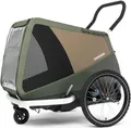 Produktbild: CROOZER Dog Mikke Fahrradanhänger inkl. gratis Pet Genie Hundekot-Entsorgungssystem, Farbe:Moss Green