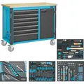 Produktbild: Hazet Werkzeugwagen 179NW-7/230, mit Werkzeug, 230-teilig, fahrbare Werkbank, blau, 7 Schubladen