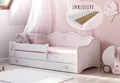 Produktbild: Kids Collective Kinderbett Mädchenbett 80x160 80x180 mit Matratze, Rausfallschutz & Schublade, Rosa, umbaubar in Couch, 180x80 cm, mit punktelastischer Matratze