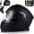 Produktbild: Integralhelm mit Sonnenblende | VITO PRESTO | Motorrad Helm Vollvisierhelm Mopedhelm ECE 22.06 | Motorradhelm Full-Face Helme | S (55-56cm)