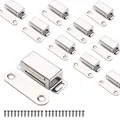 Produktbild: Schrankmagnete Mousike Schranktürverschluss für Küche Badezimmerschrank Kleiderschrank Schrankverschlüsse Schranktür Schubladenriegel (Silber 10er Pack)