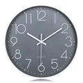 Produktbild: Grau Modern Wanduhr Lautlos 30cm 3D Ziffern Ohne Tickgeräusche Quartz Wanduhr...