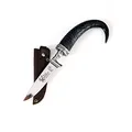 Produktbild: Almbock Trachtenmesser aus echter Gamskrucke - exclusives Jagd-Messer, Klinge aus Solinger Stahl, Schmuckstück, echt versilbert, Leder-Messerscheide