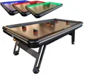 Produktbild: Charlsten Airhockey-Tisch 7ft, mit Metallspielfeld, Zubehör & LED Lichteffekten
