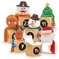 Produktbild: DIY itenga Adventskalender zum Befüllen Weihnachtsbande 24 weihnachtliche Karton Figuren zum Aufstellen mit Box zum Selberbefüllen + Zahlenaufkleber