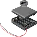 Produktbild: Goobay 11473 4x AA (Mignon) Batteriehalter, Schwarz - lose Kabelenden, wasserabweisend, schaltbar