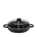 Produktbild: Riess Classic Schwarzemaille Schmorpfanne 20 cm hoch mit Glasdeckel - Emaille