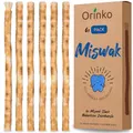 Produktbild: ORINKO 100% Natürliche Miswak Zahnbürste – Siwak Holz für Weiße Zähne & Frischen Atem