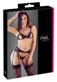 Produktbild: Cottelli Dessous 3-teiliges Set mit zarter floraler Spitze Schwarz S