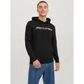 Produktbild: Jack & Jones Kapuzensweatshirt JJECORP Hoodie mit Logo und hohem Tragekomfort bedruckt, casual, regular fit, Baumwollmischung, Rundhals schwarz XXL (58/60)