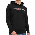 Produktbild: JACK & JONES Herren Kapuzenpullover Jjecorp Logo Sweat Hood Noos, Schwarz (Black Detail:Reg Fit), XX-Large