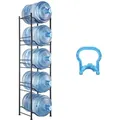 Produktbild: VEVOR Wasserkrughalter mit 5 Ebenen, 5-Gallonen-Wasserflaschenhalter, einreihiges Wasserflaschenregal für 5 Flaschen, robustes Wasserkrugregal für Küche, Büro, Wohnzimmer, schwarz