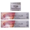 Produktbild: Wella Illumina 2 x 60 ml 7/53 mittelblond mahagoni gold Set