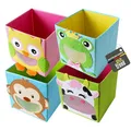 Produktbild: TE-Trend 4 Stück Kinderzimmer Moebel Aufbewahrungsbox Kinder Spielzeugkiste Motiv Faltbox Set Spielzeug Aufbewahrung 28cm Mehrfarbig