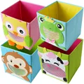 Produktbild: 4 Stück Faltbox Baby Deko Spielbox Tiermotiv Aufbewahrung Box Spielzeugkiste