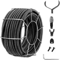 Produktbild: VEVOR Rohrreinigungsspirale 30 m x 19 mm, Rohrreinigungsspirale aus Stahl und 4 Schneidern für Rohre von 100 bis 200 mm, Rohrreinigungsspirale mit innerem Kern für Spüle, Bodenablauf, Toilette
