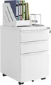 Produktbild: Woltu Rollcontainer, Metall Mobiler Aktenschrank mit 3 Schubladen, 39x62x48 cm