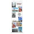 Produktbild: trendfinding Bilderrahmen Collage Fotovorhang mit Ösen für 12 Fotos im Hoch- und Querformat 13x18 cm, für 12 Bilder (1 St), 12 Fotos im Quer- und Hochformat 34 cm x 104 cm