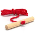 Produktbild: com-four® Schlittenleine mit Holzgriff, Rodelzubehör Zugseil für Schlitten, Dreirad oder andere Kinderfahrzeuge, Premium Made in Germany!