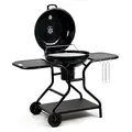 Produktbild: BBQ-Toro Kugelgrill Ø 57 cm mit Ablagefläche und Grillrostheber | Grillfläche Ø 54,5 cm | BBQ Kugelgrill Holzkohle, Barbecue Grill Holzkohle rund, Holzkohlegrill mit Deckel