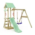 Produktbild: WICKEY Kletterturm Klettergerüst Spielturm TinyWave mit Schaukel & Rutsche
