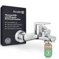 Produktbild: KLUDI-X1 Badewannenarmatur für 2 Verbraucher, Aufputz zur Wandmontage mit S-Anschlüssen, Wannenfüll- und Brause-Einhandmischer fürs Badezimmer, Mischbatterie in Chrom