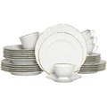 Produktbild: Creatable Kombiservice Maria Theresia Gold, Weiß, Gold, Keramik, 30-teilig, 200 ml,200 ml, handbemalt, lebensmittelecht, stapelbar, Essen & Trinken, Geschirr, Geschirr-Sets, Kombiservice