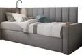 Produktbild: TRADA Tokio Jugendbett Boxspringbett 90x200 mit Hohes Kopfteil und Matratze Grau Recht