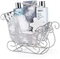 Produktbild: BRUBAKER Bade & Dusch Pflege Winter Wonder Silber 6-tlg Geschenkset im Schlitten