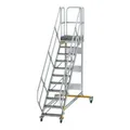 Produktbild: MUNK Aluminium-Plattformtreppe fahrbar 45° 11 Stufen