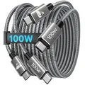 Produktbild: USB C auf USB C Kabel [ 2Stück 2M+2M ] 100W USB C Kabel PD Schnellladekabel