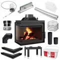 Produktbild: KRATKI Kaminofen Einsatz Holz 8kW - BImSchV Stufe 2 Konform - Gusseisen Tür mit Glas - Hochwertiger Heizeinsatz - Rauchrohranschluss Ø200mm, Wirkungsgrad 75% - Linksöffnung